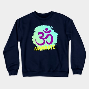 Namaste Yoga Vaporwave Stencil Design Crewneck Sweatshirt